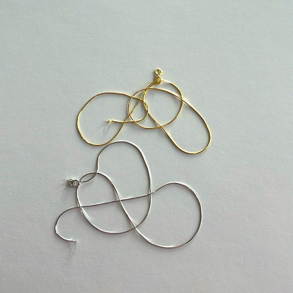Set of two gold and silver, 925 sterling silver minimal shiny chains